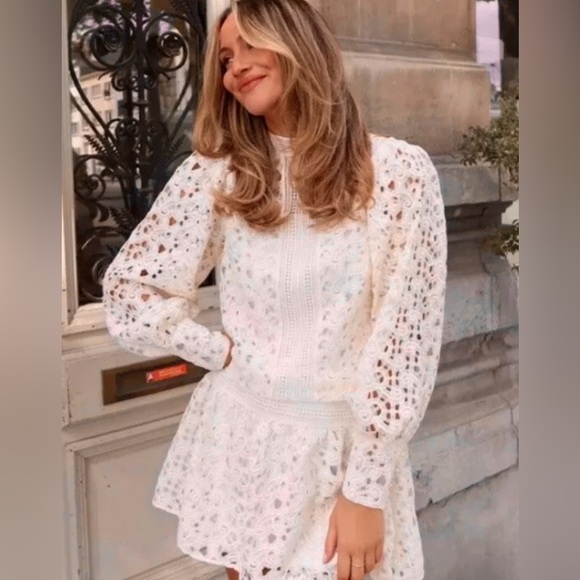 XS/S H&M bloggers fav Crochet Lace midi Summer Dress PtP 17” - Picture 3 of 10